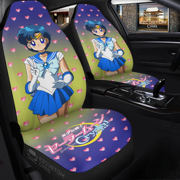 Sailor Moon Car Seat Covers Anime Car Accessories Sailor Mercury - EzCustomcar - 3