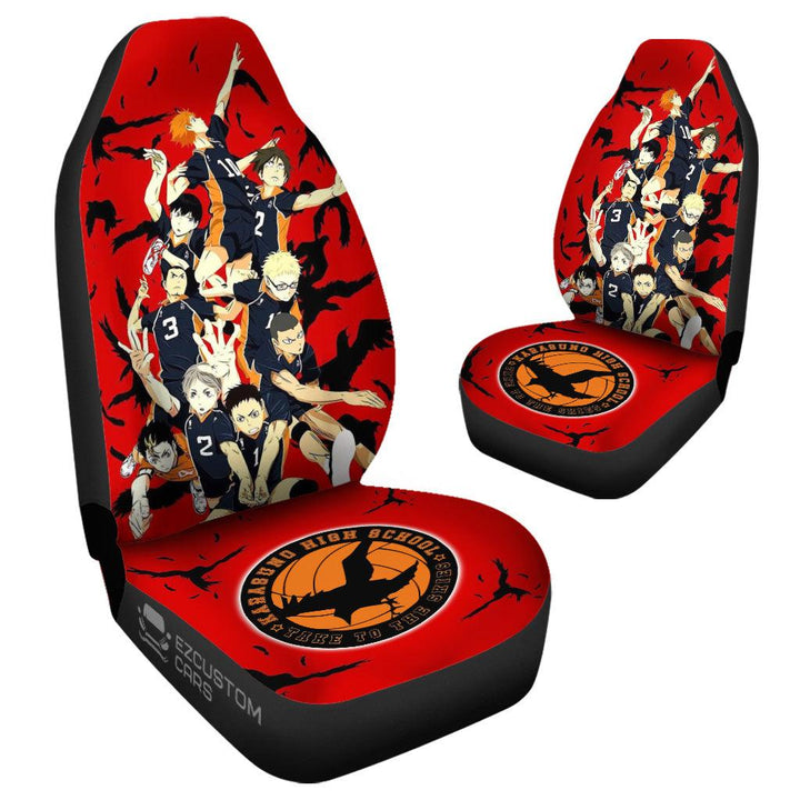Haikyuu Karasuno High Car Seat Covers Custom Volleyball Anime Car Accessories - EzCustomcar - 4