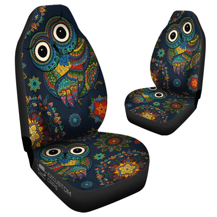 Owl Mandala Car Seat Covers Custom Owl Car Accessories - EzCustomcar - 4