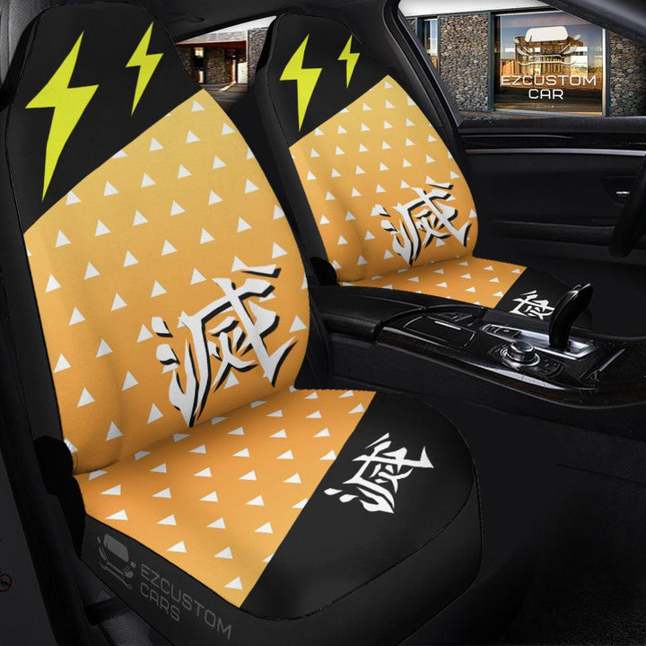 Demon Slayer Car Accessories Anime Car Seat Covers Zenitsu Agatsuma - EzCustomcar - 3
