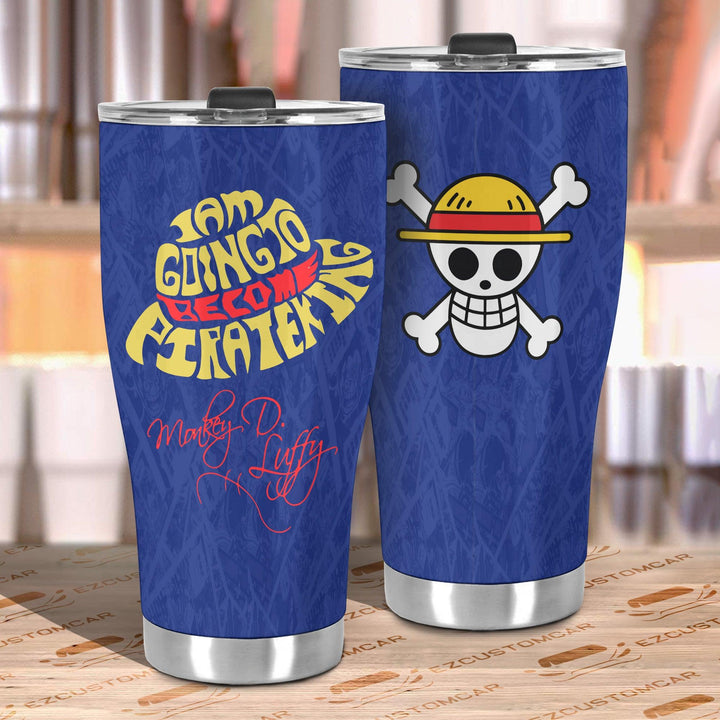 Monkey D. Luffy Stainless Steel Tumbler Custom Luffy Quote Car Accessories - EzCustomcar - 3