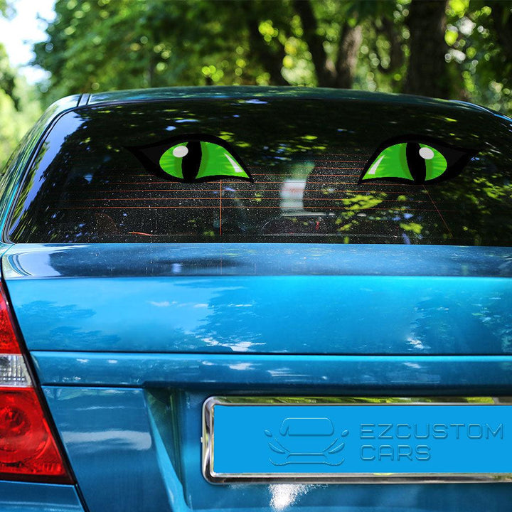 Green Cat Eyes Custom Car Sticker Animal Car Accessories - EzCustomcar - 4