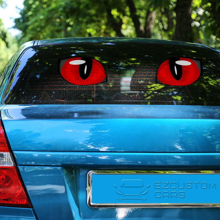 Red Cat Eyes Custom Car Sticker Animal Car Accessories - EzCustomcar - 4