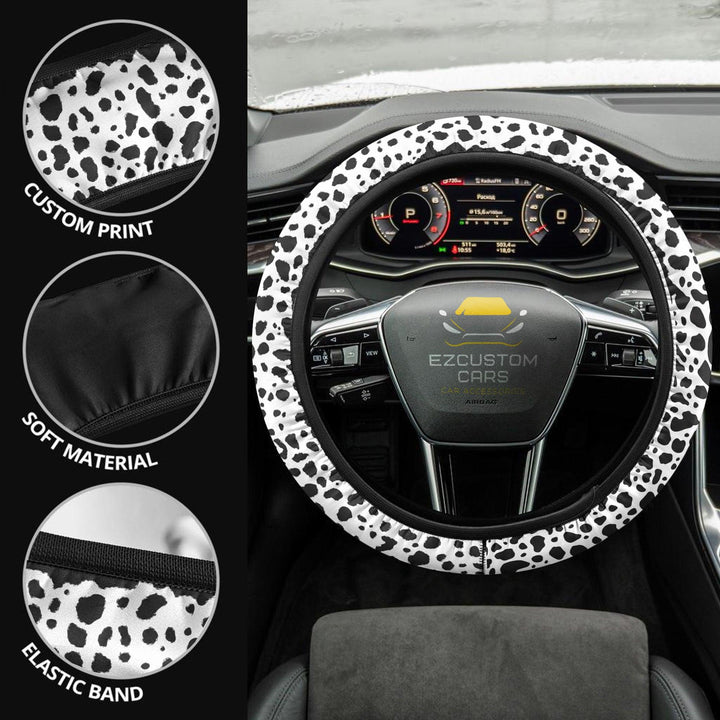 Cow Skin Steering Wheel Cover Custom Animal Car Accessories - EzCustomcar - 4