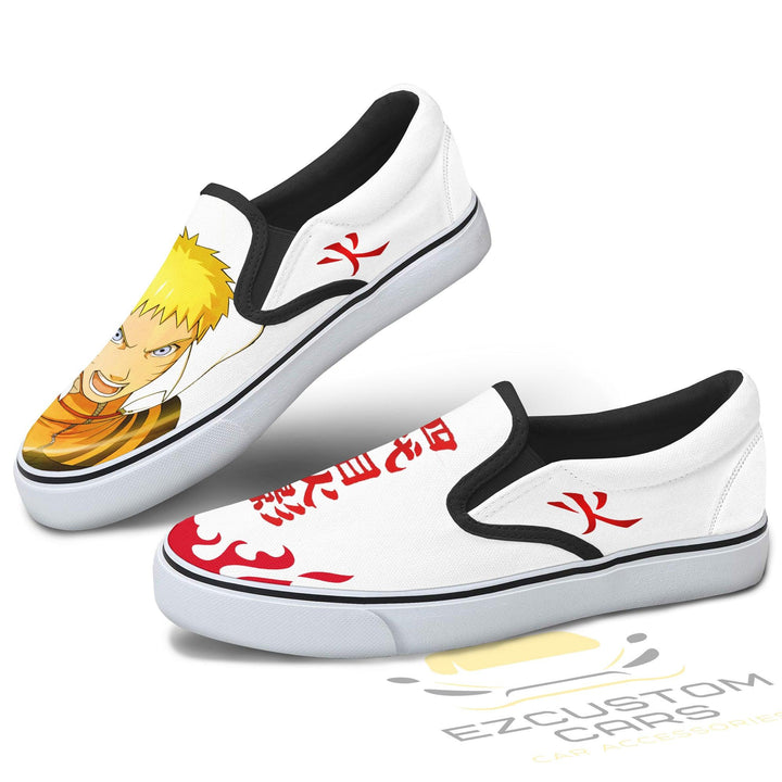 Naruto Hokage Shoes Custom Anime Boruto Classic Slip-On Sneakers - EzCustomcar - 2