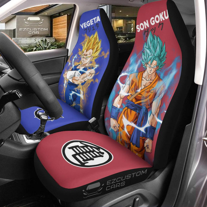 Vegeta and Son Goku Car Seat Covers Custom Anime Dragon Ball Car Accessoriesezcustomcar.com-1