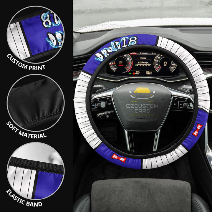 Android 18 Steering Wheel Cover Custom Dragon Ball Anime Car Accessories - EzCustomcar - 2