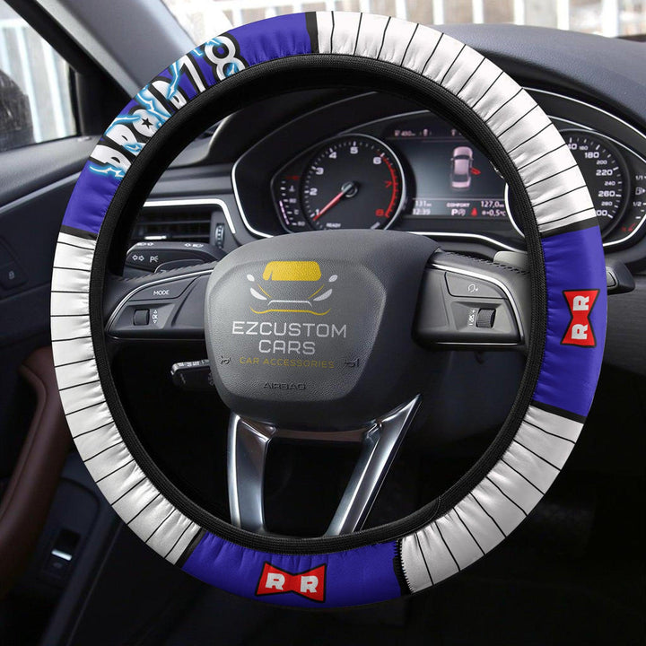 Android 18 Steering Wheel Cover Custom Dragon Ball Anime Car Accessories - EzCustomcar - 3