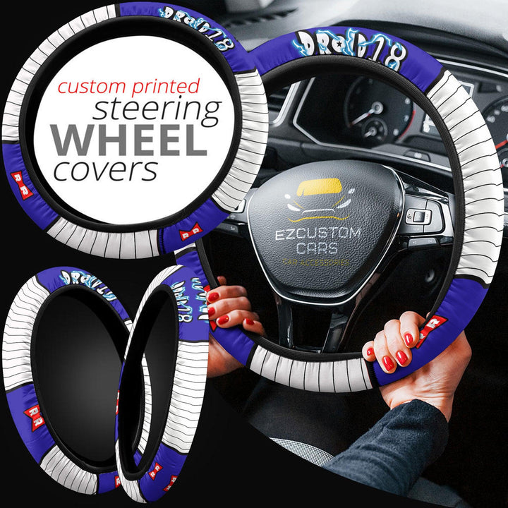 Android 18 Steering Wheel Cover Custom Dragon Ball Anime Car Accessories - EzCustomcar - 4