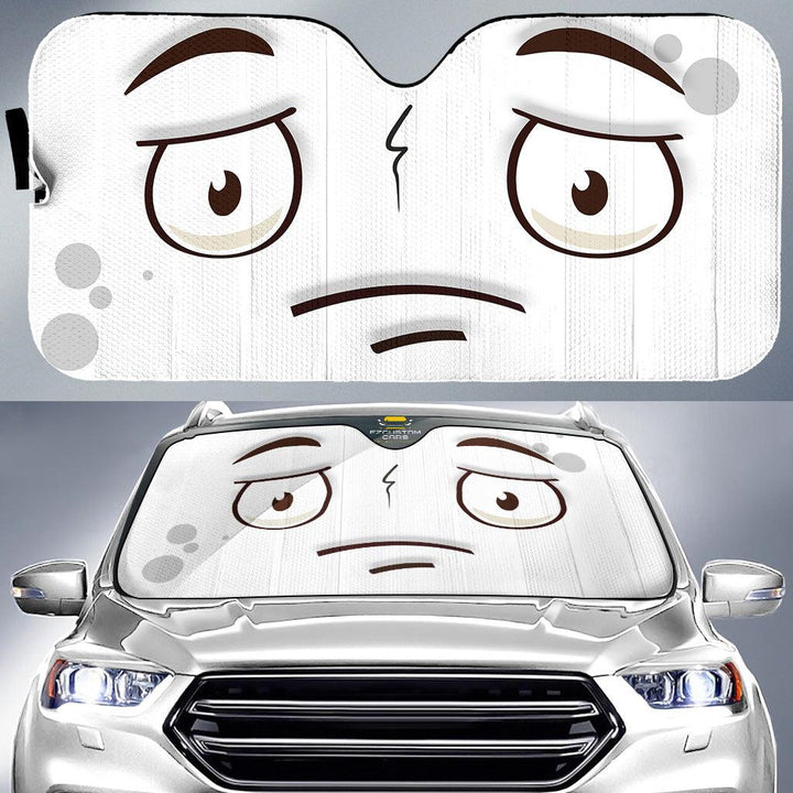 Sad Cartoon Eyes Car Sun Shade Custom Car Accessoriesezcustomcar-1
