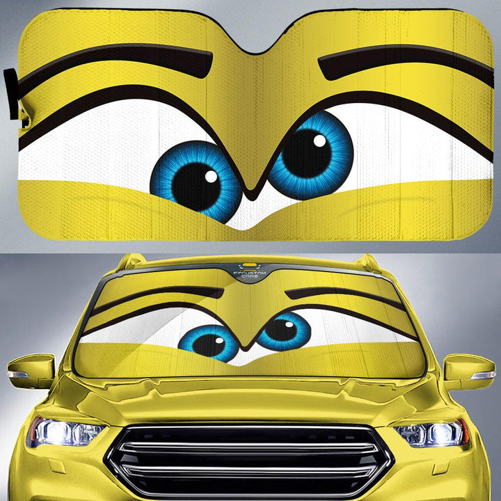 Cross-Eyed Cartoon Custom Car Windshield Sunshadesezcustomcar-1