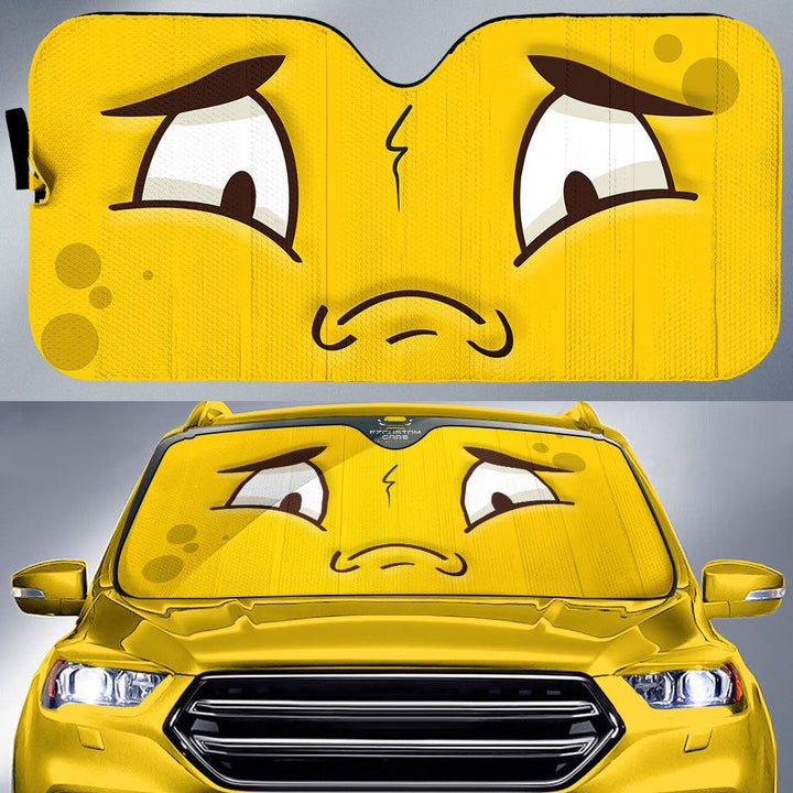 So Sad Cartoon Eyes Car Sun Shade Custom Car Accessoriesezcustomcar-1