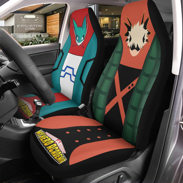 Katsuki Bakugou x Izuku Midoriya Uniform Car Seat Covers Custom My Hero Academia Anime Car Accessories - EzCustomcar - 1