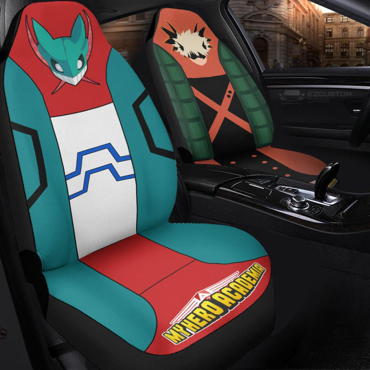 Katsuki Bakugou x Izuku Midoriya Uniform Car Seat Covers Custom My Hero Academia Anime Car Accessories - EzCustomcar - 2