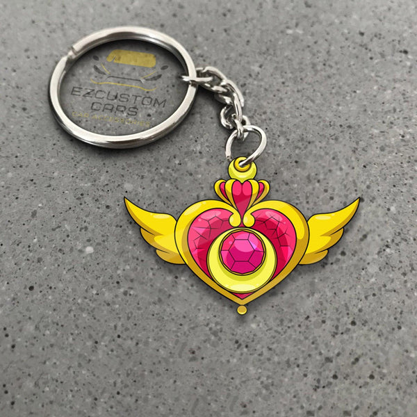 Crisis Moon Compact Symbols Keychains Sailor Moon Anime Car Accessories - EzCustomcar - 1
