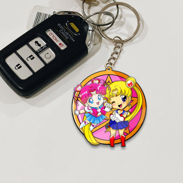 Sailor Moon x Sailor Chibi Moon Keychains Custom Sailor Moon Anime Car Accessories - EzCustomcar - 2