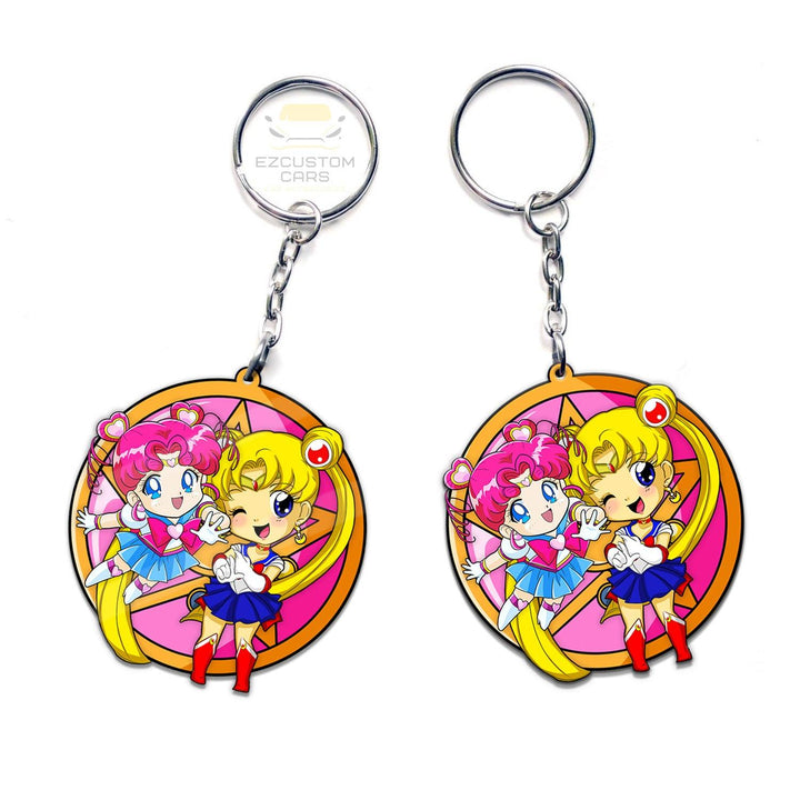 Sailor Moon x Sailor Chibi Moon Keychains Custom Sailor Moon Anime Car Accessories - EzCustomcar - 3