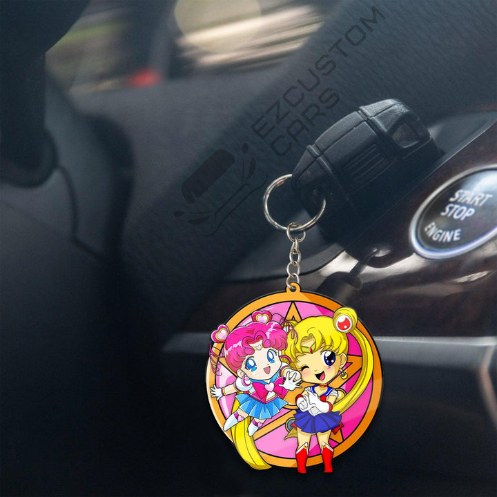 Sailor Moon x Sailor Chibi Moon Keychains Custom Sailor Moon Anime Car Accessories - EzCustomcar - 4