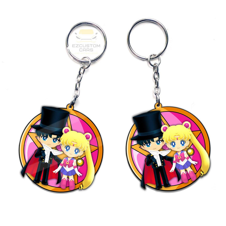 Tuxedo Mask x Sailor Moon Keychains Custom Sailor Moon Anime Car Accessories - EzCustomcar - 3