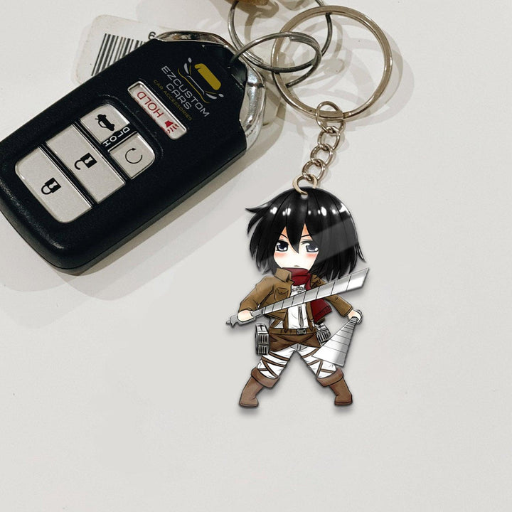 Mikasa Ackerman Keychains Custom Attack On Titan Anime Car Accessories - EzCustomcar - 2