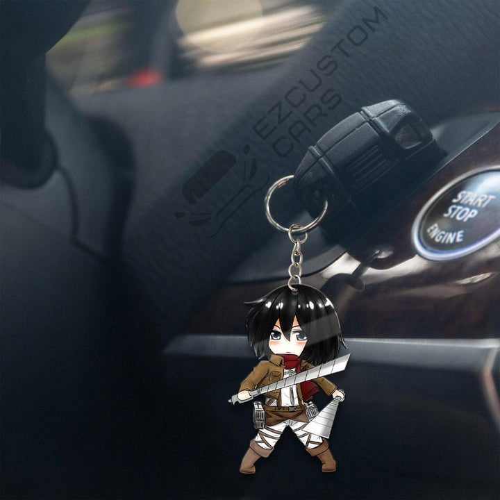 Mikasa Ackerman Keychains Custom Attack On Titan Anime Car Accessories - EzCustomcar - 4