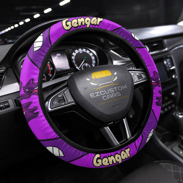 Pokemon Steering Wheel Cover Custom Gengar Anime Car Accessories - EzCustomcar - 1