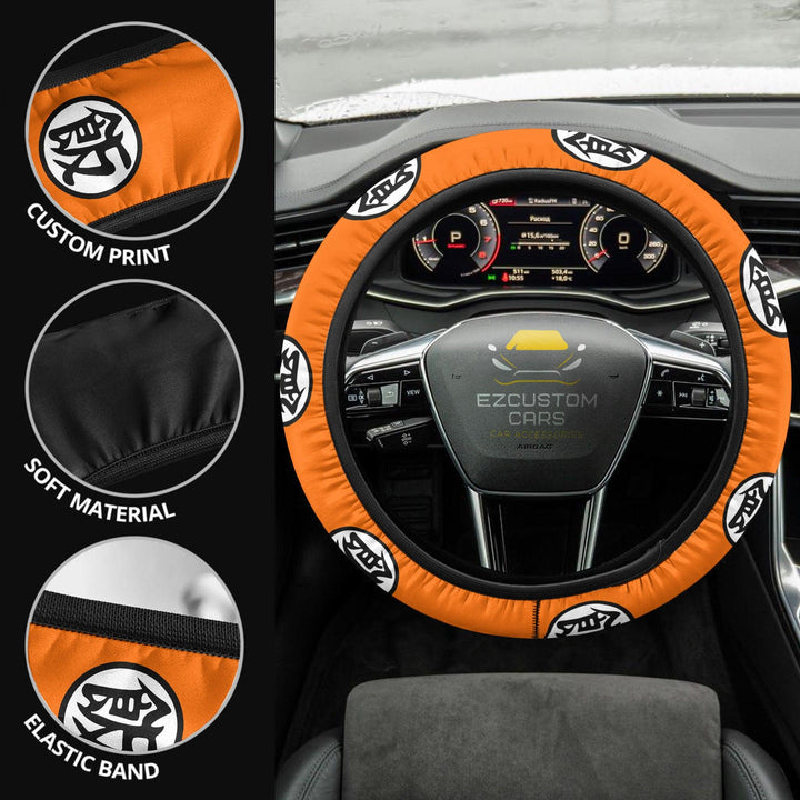 Gohan Kanji Steering Wheel Cover Custom Dragon Ball Anime Car Accessories - EzCustomcar - 2