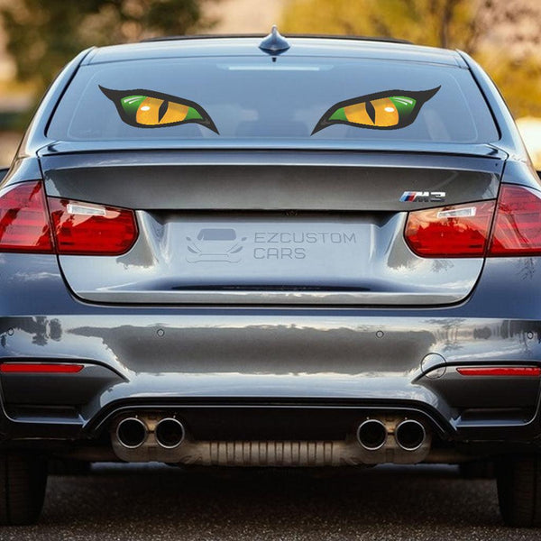 Green Eyes Cat Car Sticker Custom Animal Car Accessories - EzCustomcar - 1