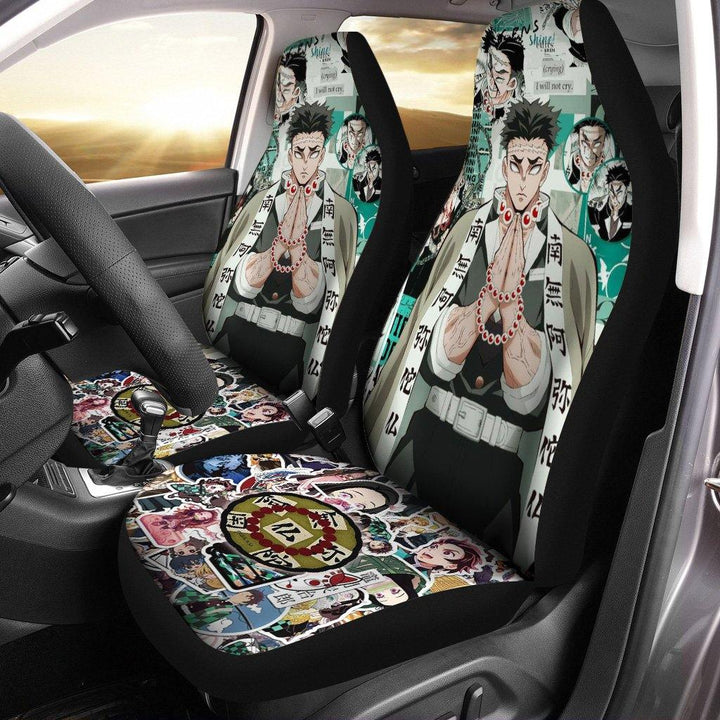 Gyomei Car Seat Covers Demon Slayer Anime Car Accessoriesezcustomcar.com-1