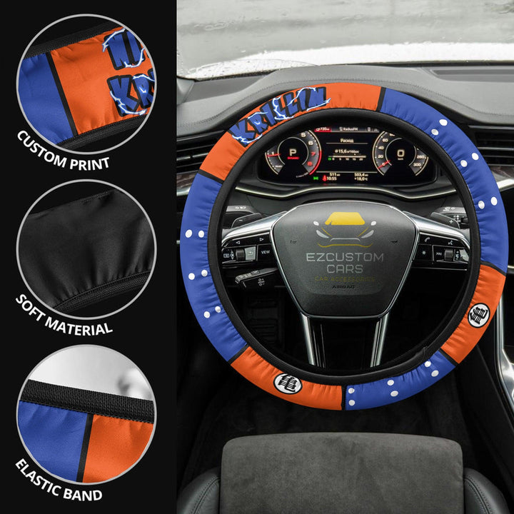 Krillin Steering Wheel Cover Custom Dragon Ball Anime Car Accessories - EzCustomcar - 2