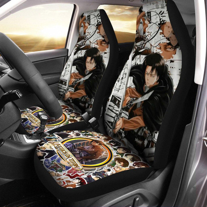 Levi Attack On Titan Anime Car Seat Covers Fan Giftezcustomcar.com-1