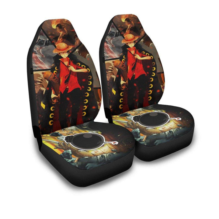 Luffy Car Seat Covers One Piece Anime Car Accessories Fan Gift - Customforcars - 2