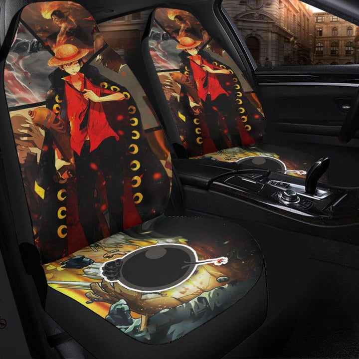 Luffy Car Seat Covers One Piece Anime Car Accessories Fan Gift - Customforcars - 3
