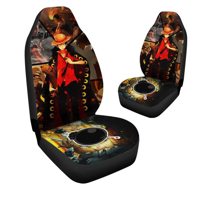 Luffy Car Seat Covers One Piece Anime Car Accessories Fan Gift - Customforcars - 4