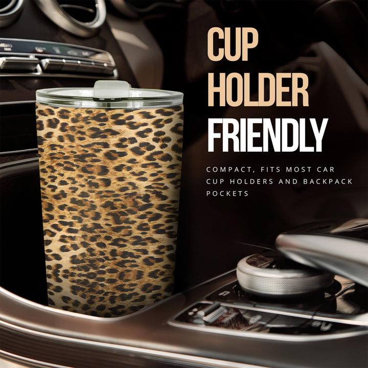Leopard Skin Stainless Steel Tumbler Custom Animal Car Accessories-ezcustomcar-1