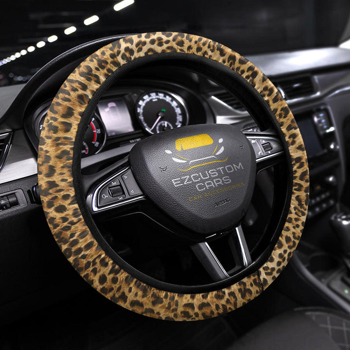 Leopard Skin Steering Wheel Cover Custom Animal Car Accessories-ezcustomcar-1