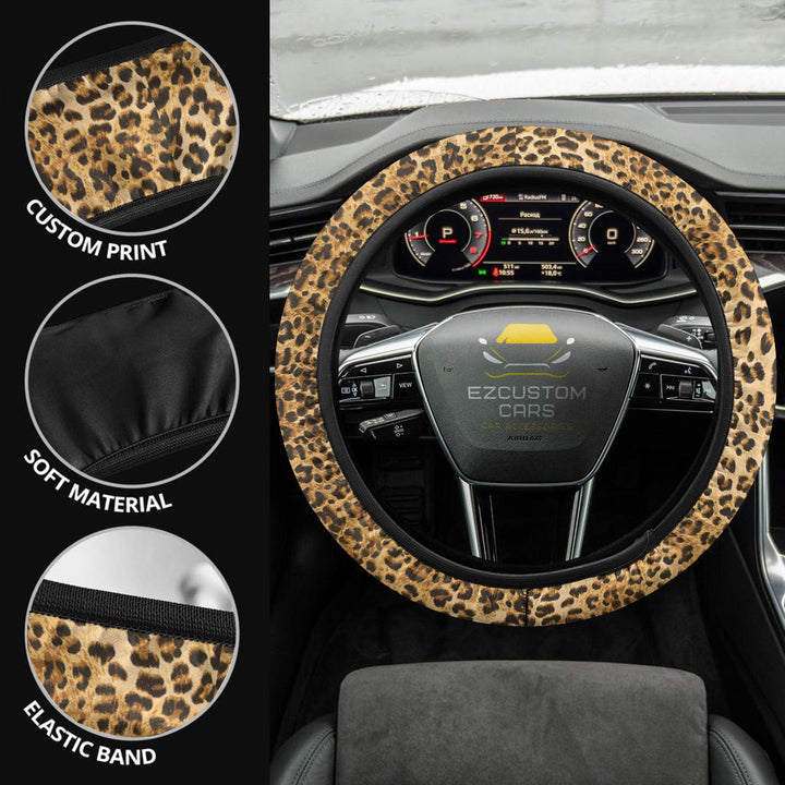 Leopard Skin Steering Wheel Cover Custom Animal Car Accessories - EzCustomcar - 4