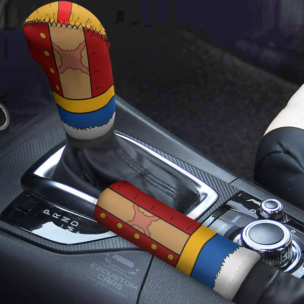 Monkey D. Luffy Uniform Shift Knobs Car Covers Set Custom One Piece Anime Car Accessories - EzCustomcar - 1