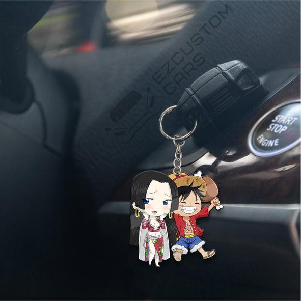 Luffy x Hancock Keychains Custom One Piece Anime Car Accessories - EzCustomcar - 4