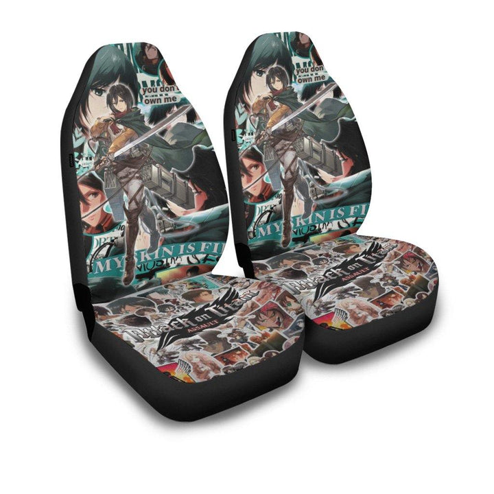 Mikasa Attack On Titan Anime Car Seat Covers Fan Gift - Customforcars - 2