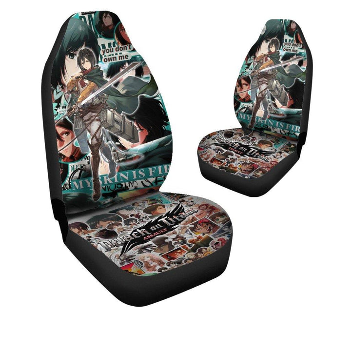 Mikasa Attack On Titan Anime Car Seat Covers Fan Gift - Customforcars - 4