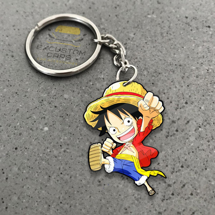 Monkey D. Luffy Keychains Custom One Piece Anime Car Accessories - EzCustomcar - 1