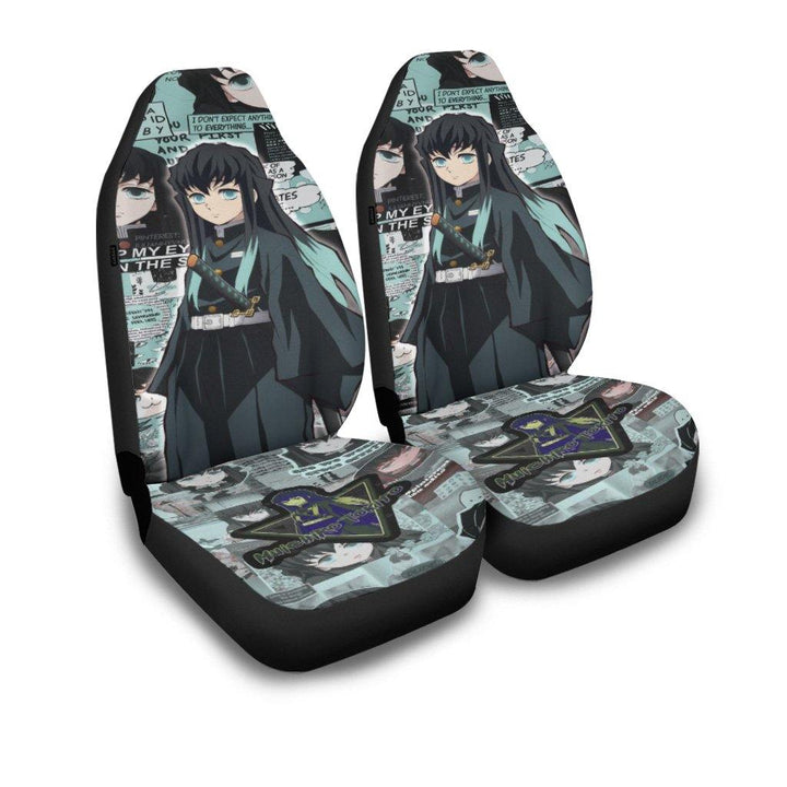 Muichiro Car Seat Covers Demon Slayer Anime Car Accessories - Customforcars - 2