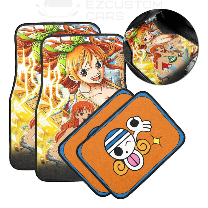 One Piece Anime Car Accessories Custom Nami Car Floor Mats - EzCustomcar - 2