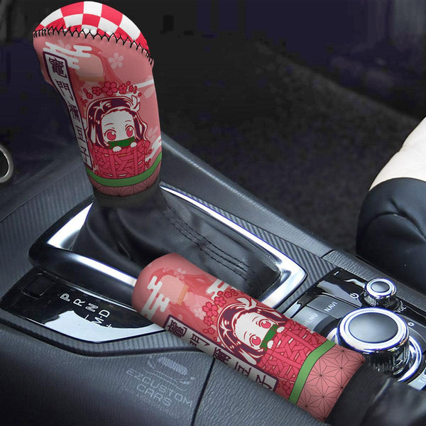 Nezuko Kamado Demon Slayer Shift Knobs Car Covers Set Custom Anime Car Accessories - EzCustomcar - 1