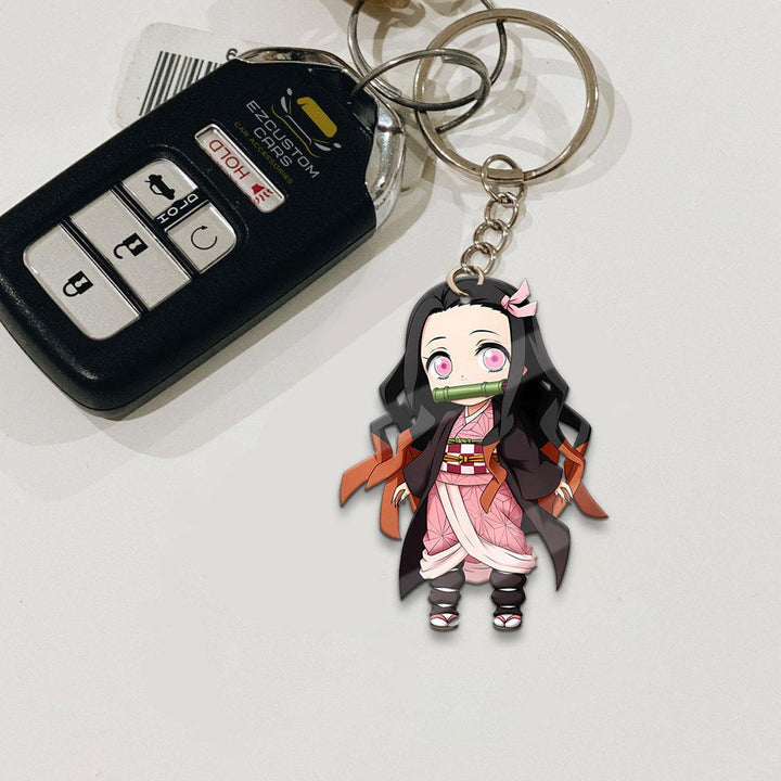 Nezuko Kamado Keychains Custom Demon Slayer Anime Car Accessories - EzCustomcar - 2