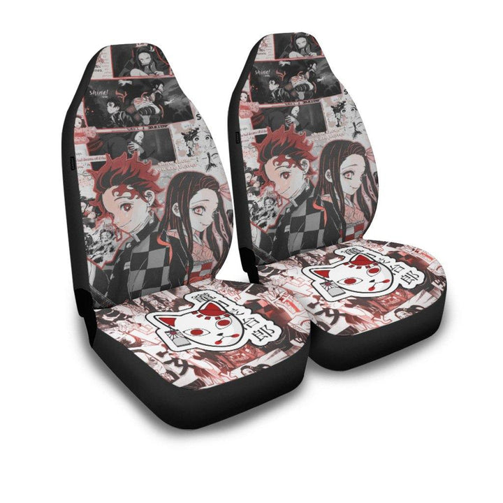 Nezuko and Tanjiro Car Seat Covers Demon Slayer Anime Car Accessories - Customforcars - 2