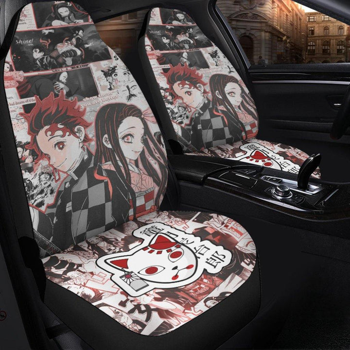 Nezuko and Tanjiro Car Seat Covers Demon Slayer Anime Car Accessories - Customforcars - 3