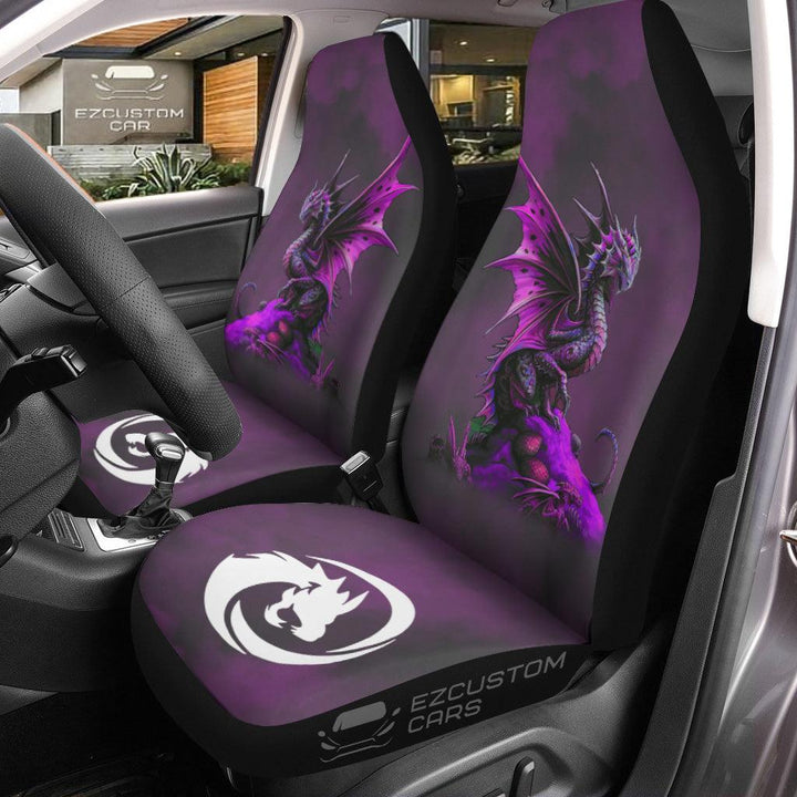 Purple Dragon Car Seat Covers Custom Dragon Car Accessories - EzCustomcar - 1
