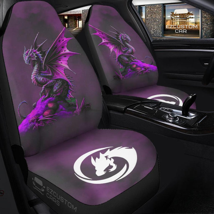 Purple Dragon Car Seat Covers Custom Dragon Car Accessories - EzCustomcar - 3